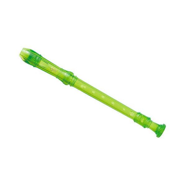 Flûte à bec soprano, doigté baroque, corps vert translucide