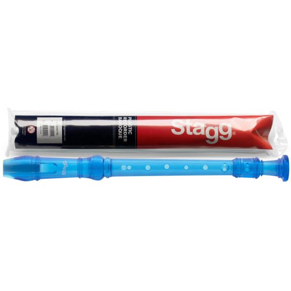 Flûte à bec soprano, doigté baroque, corps Bleu translucide 2
