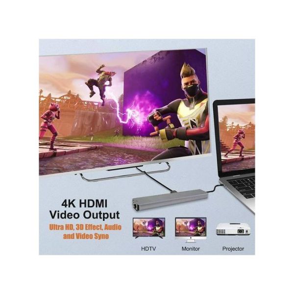 8-in-1 Type C Adapter - USB-C to HD...