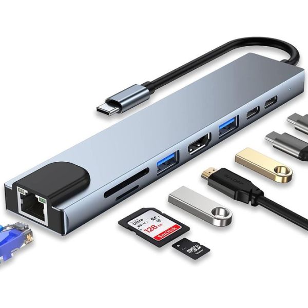 8-in-1 Type C Adapter - USB-C to HD...