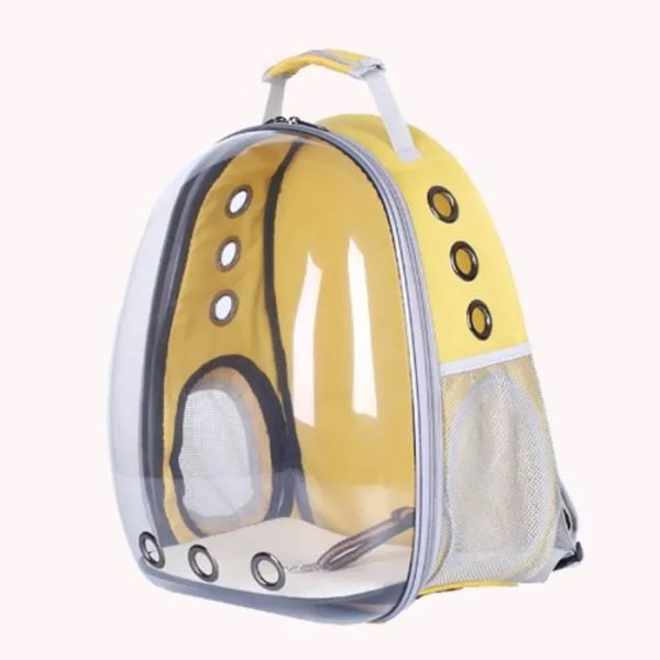 Transparent Yellow Backpack for Pets...