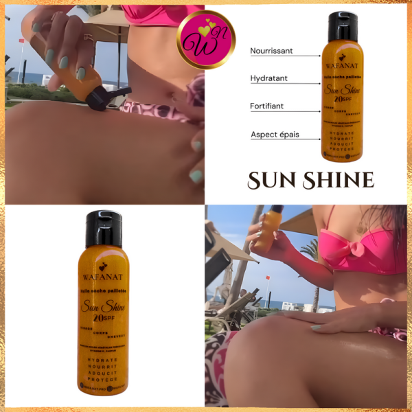Sun Shine Huile Sèche Pailletée de Wafa Nat 2