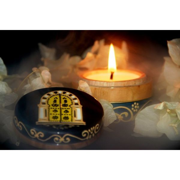 Bougie boitier 50g en  bois...