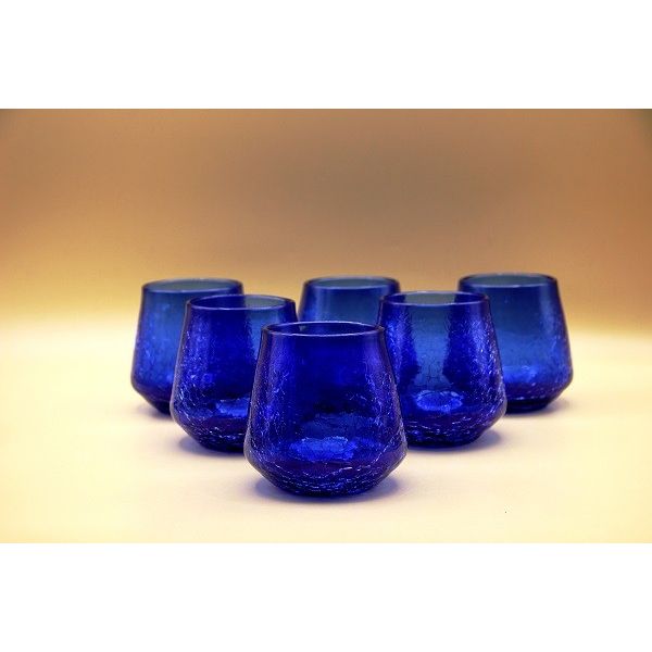 Verres Smile en verre soufflé craquelé