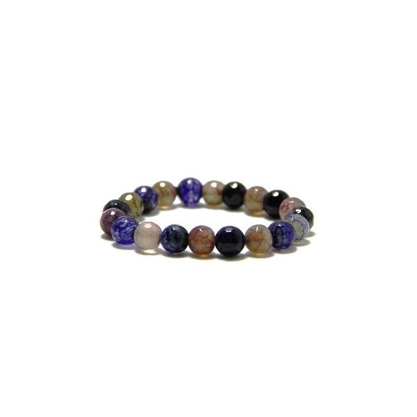 Bracelet en pierre énergétique Agate Bleue & violette