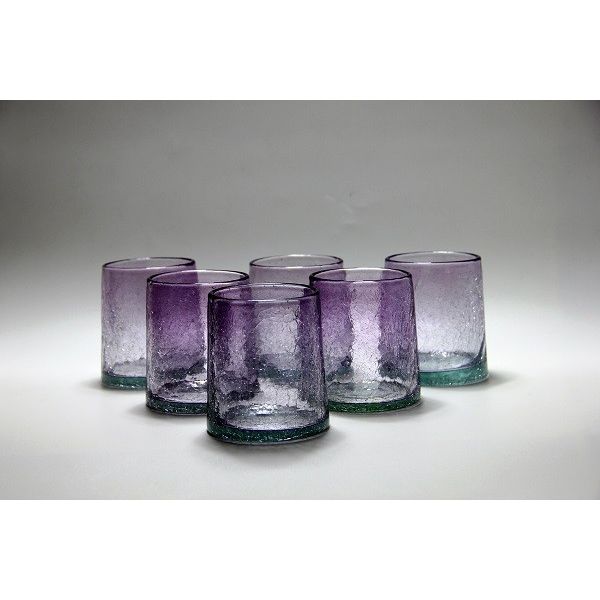 Verres DOF conique en verre soufflé craquelé