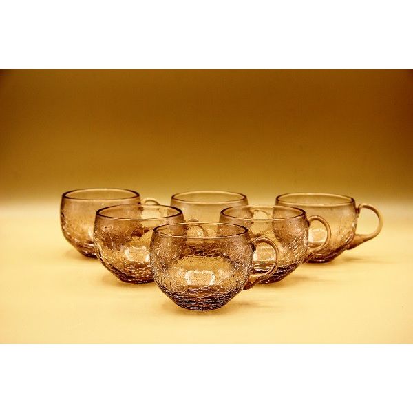 Verres à café au lait en verre craquelé