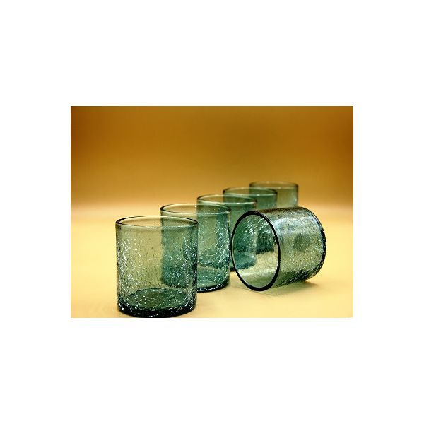 Verres DOF en verre soufflé craquelé
