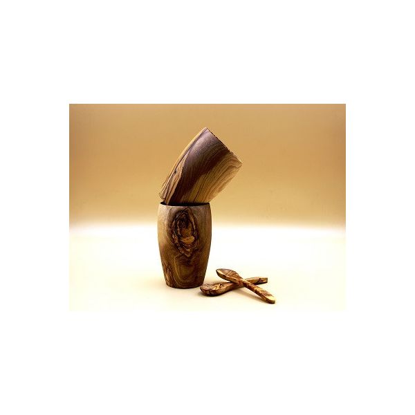 mug avec cuillière en bois d’olivier