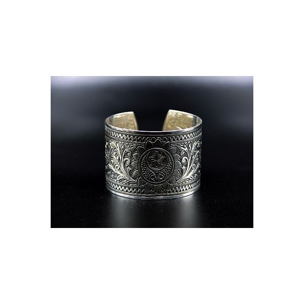 Bracelet manchette en argent 925 "Meguyess" large