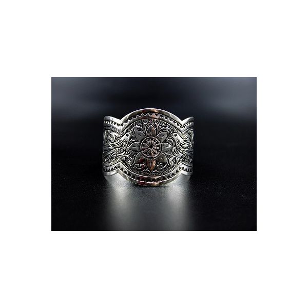 Bracelet manchette en argent 925 "Meguyess" fleur
