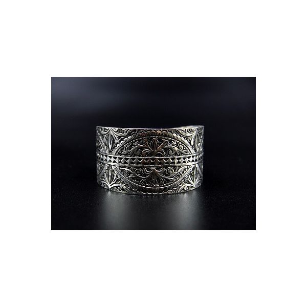 Bracelet manchette en argent 925 "Meguyess" arabesque