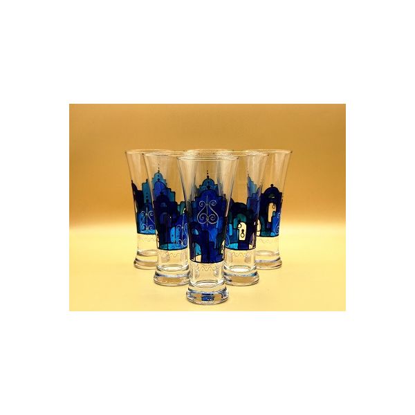 Verres à JUS en verre décoré sidi bou said à la main