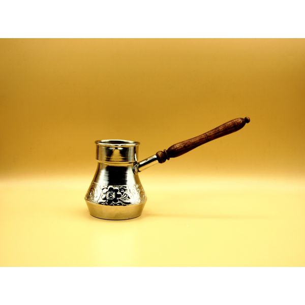 Pot de café turc "ZAZWA" en Cuivre ciselé avec manche en bois