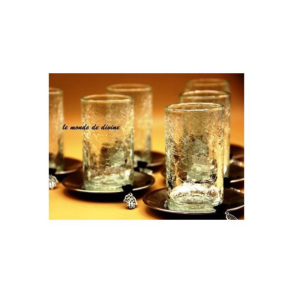 Verres à thé en verre soufflé craquelé 2