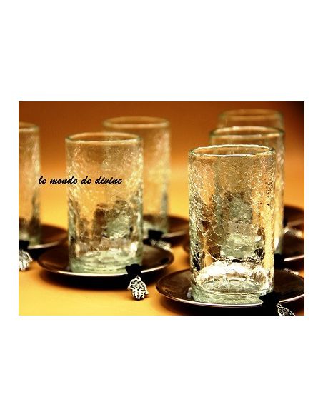 verres à thé en verre soufflé craquelé