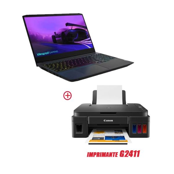PC PORTABLE LENOVO IDEAPAD GAMING 3 15IHU6 I5 11È GÉN 8GO GTX 1650 + Imprimante CANON G2411